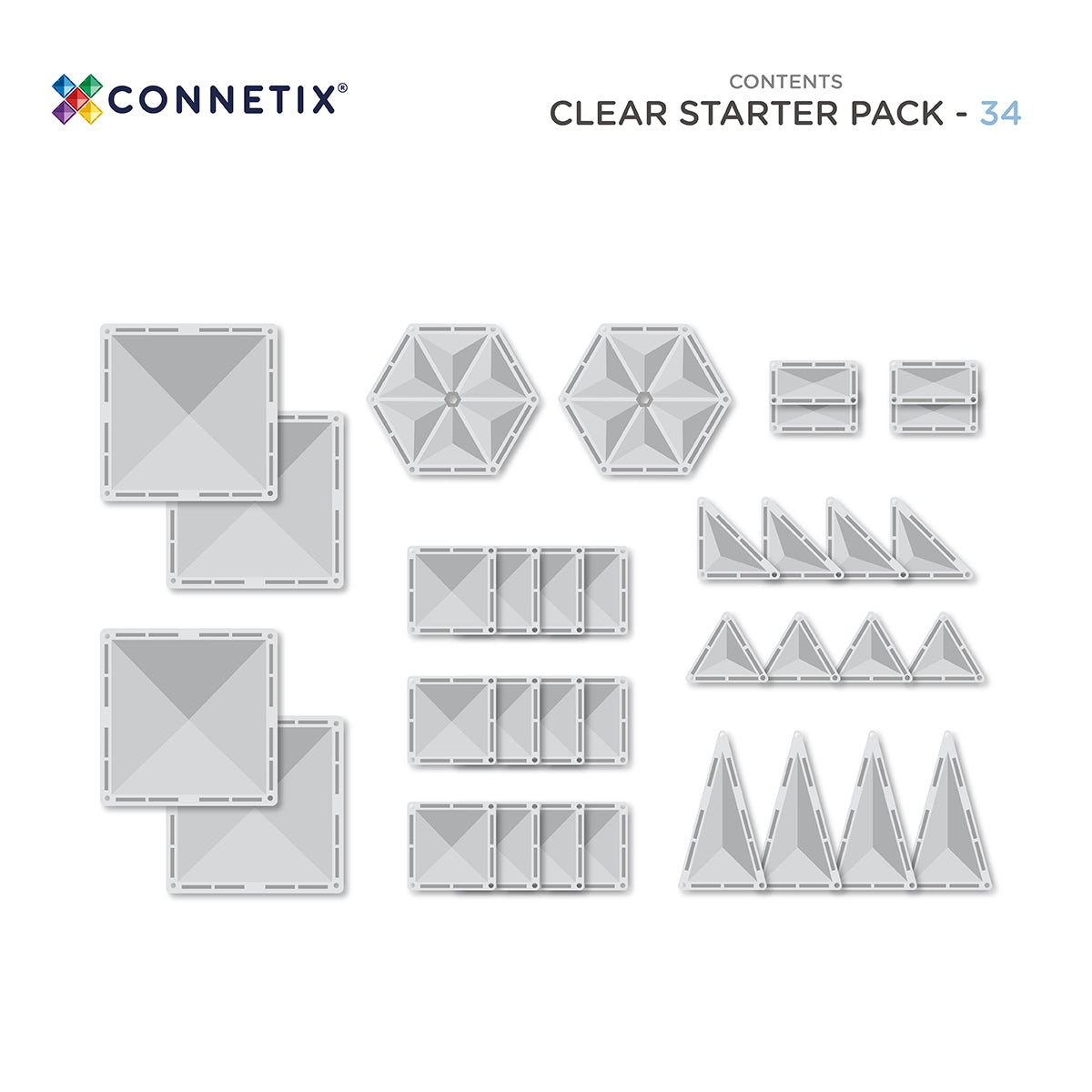 Clear starter pack components with Connetix branding 