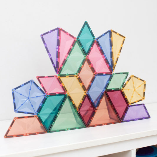 Colorful geometric transparent building blocks 