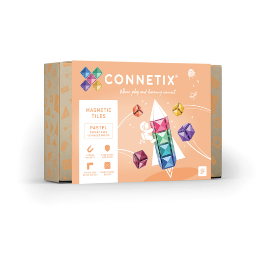 Connetix magnetic tiles packaging 