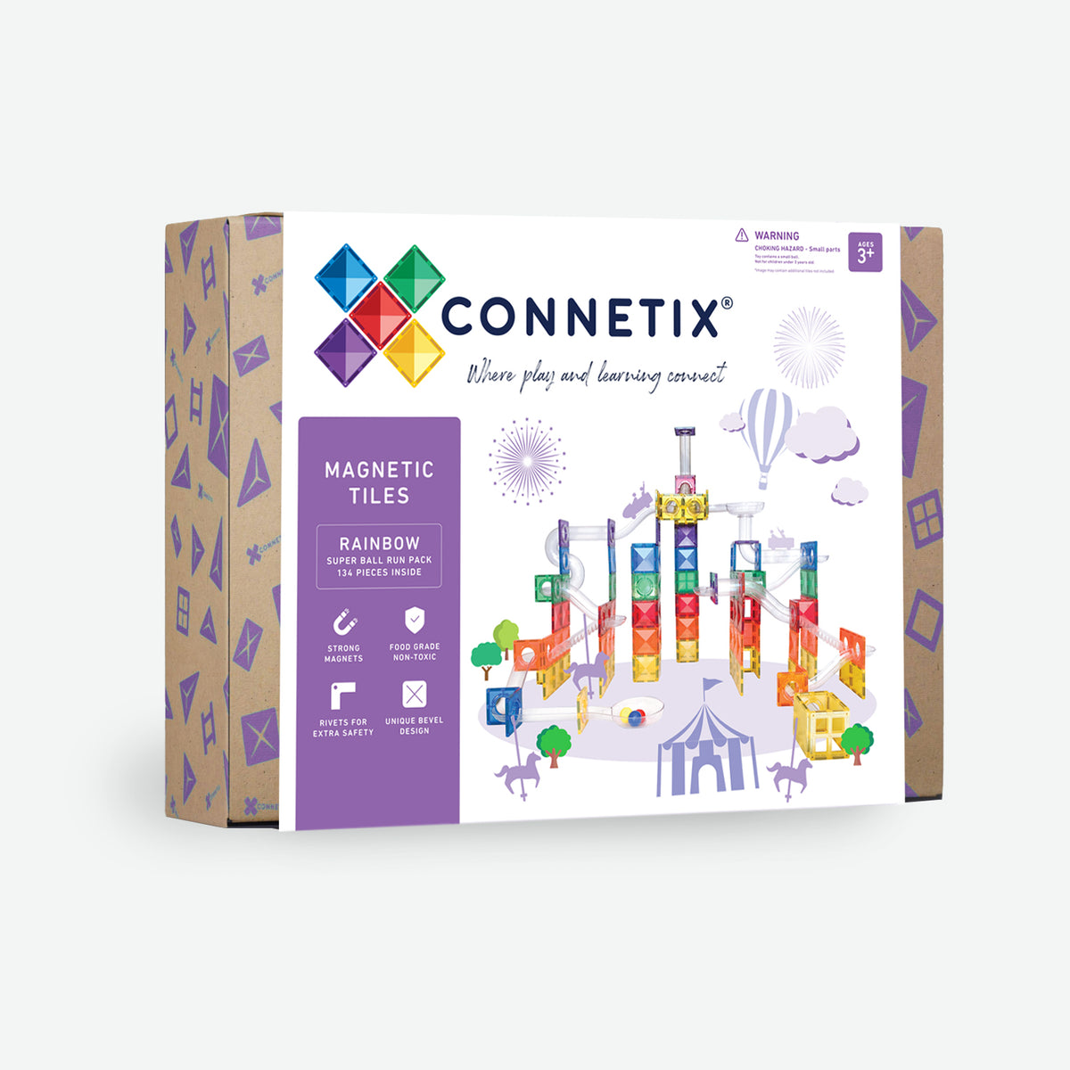 Connetix magnetic tiles packaging 