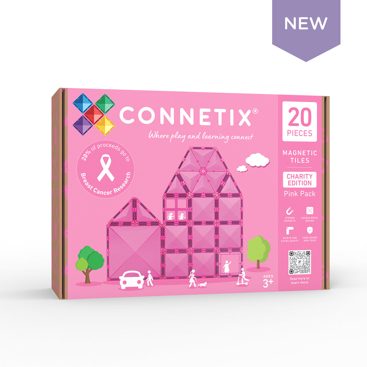 Connetix magnetic tiles pink pack
