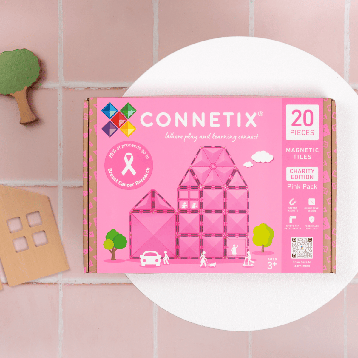 CONNETIX pink charity edition magnetic tiles packaging 
