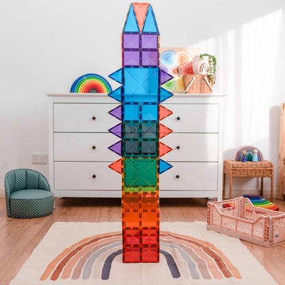 large magnetic tile structures with Connetix Rainbow Creative Pack