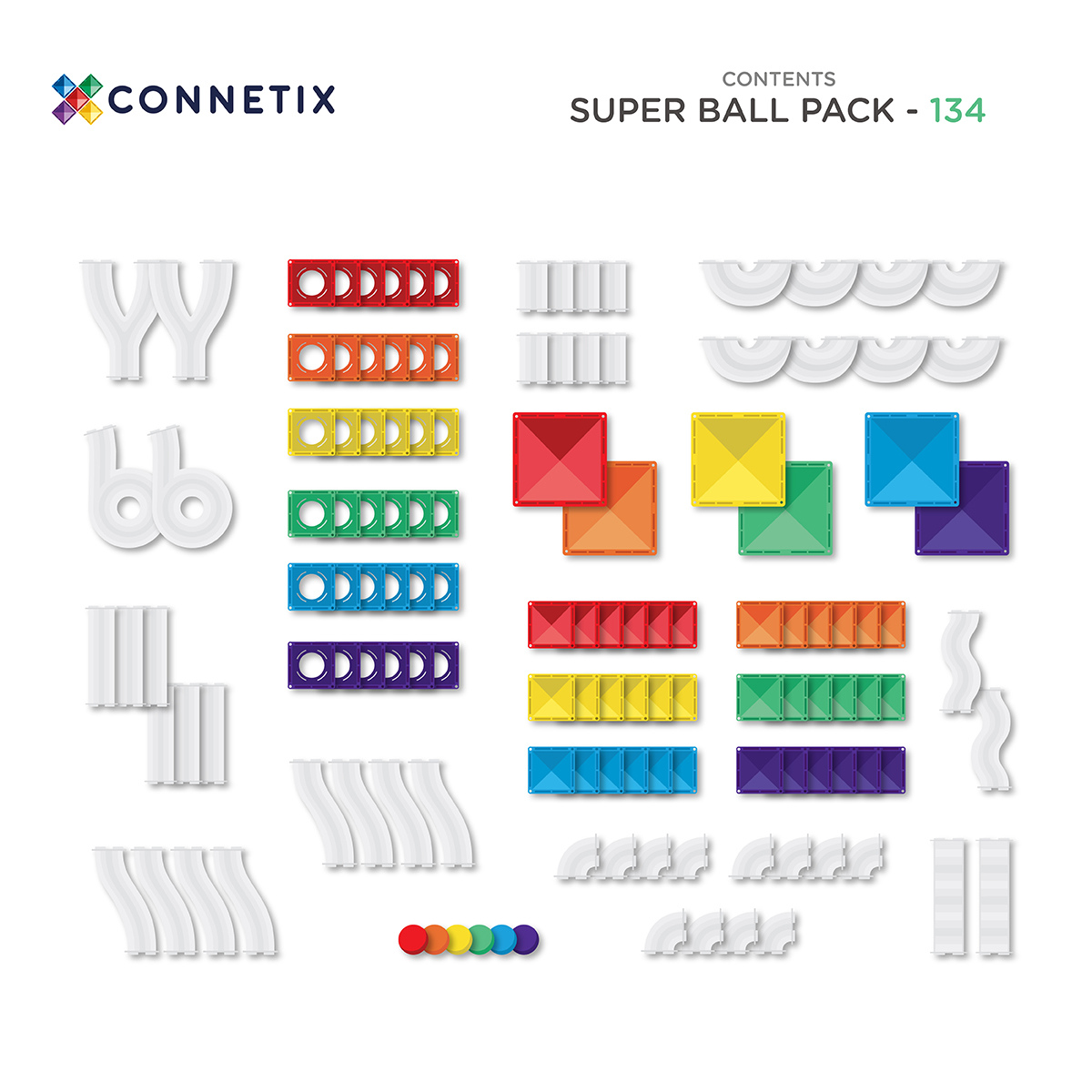 Connetix Super Ball Pack with various colorful building blocks