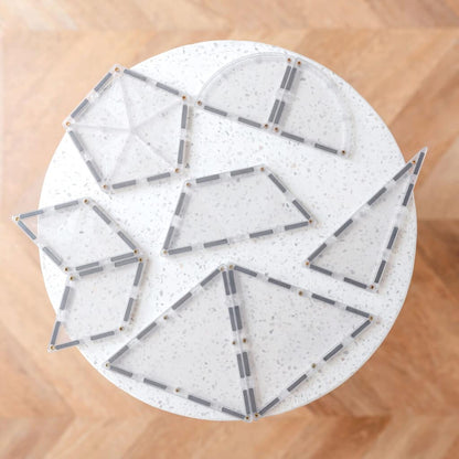 Geometric coaster set on a round stone coaster 