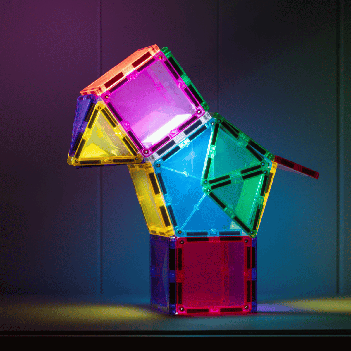 CONNETIX Light Star Pack 28 Piece | Light-Up Magnetic Tiles