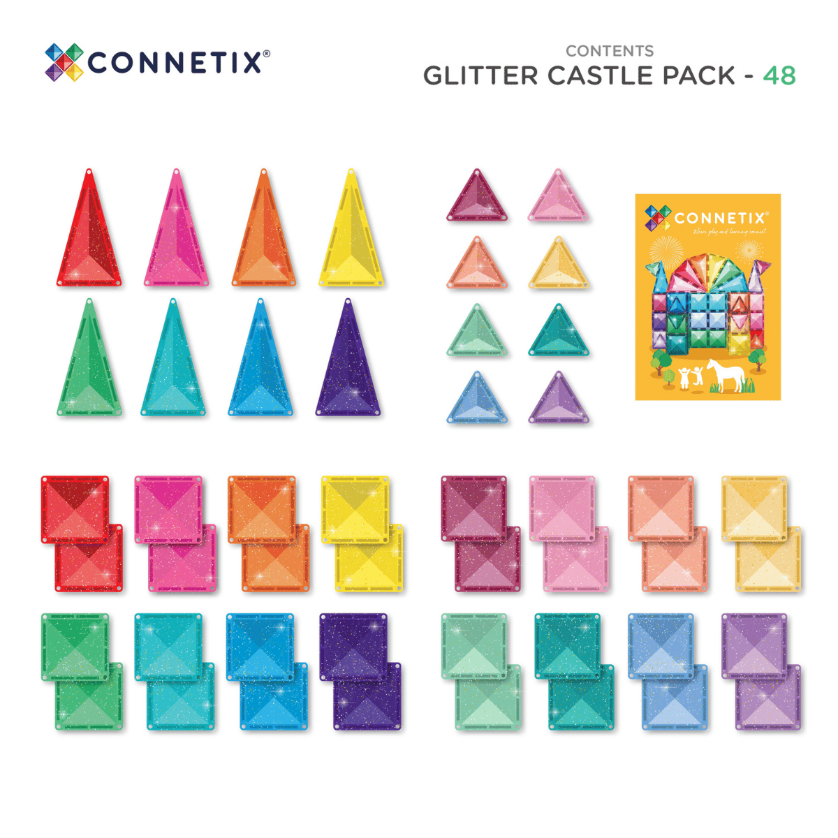 CONNETIX Light Star Pack 28 Piece | Light-Up Magnetic Tiles