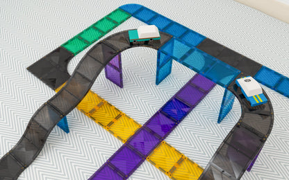 CONNETIX 16 Piece Roads, Ramps & Intersections Pack | Magnetic Tiles