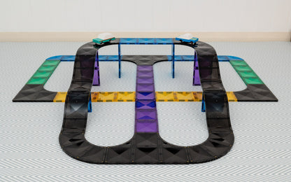 CONNETIX 16 Piece Roads, Ramps & Intersections Pack | Magnetic Tiles