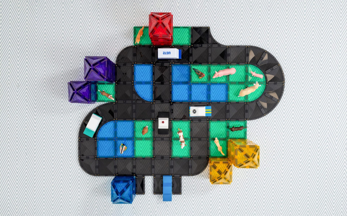 CONNETIX Creative Roads Pack 48 Piece | Magnetic Tiles Set