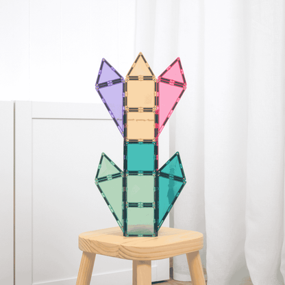 CONNETIX 32 Piece Pastel Mini Pack | Magnetic Tiles for Kids