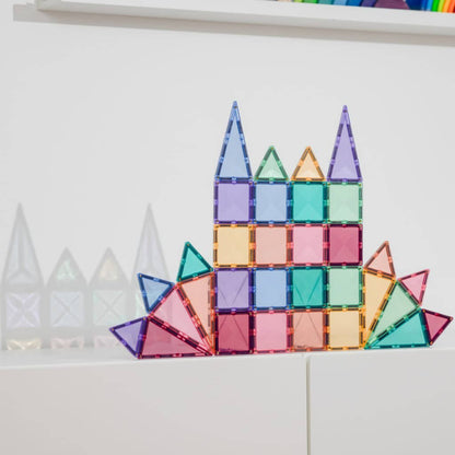 CONNETIX 32 Piece Pastel Mini Pack | Magnetic Tiles for Kids