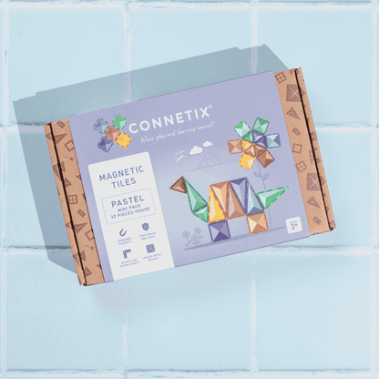 CONNETIX 32 Piece Pastel Mini Pack | Magnetic Tiles for Kids