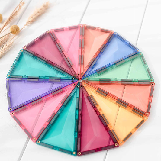 CONNETIX 40 Piece Pastel Geometry Pack | STEAM Magnetic Tiles