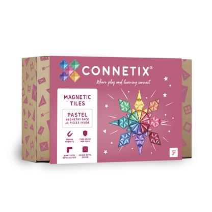 CONNETIX 40 Piece Pastel Geometry Pack | STEAM Magnetic Tiles