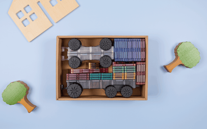 CONNETIX 50 Piece Pastel Transport Pack | Magnetic Vehicle Tiles