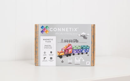 CONNETIX 50 Piece Pastel Transport Pack | Magnetic Vehicle Tiles