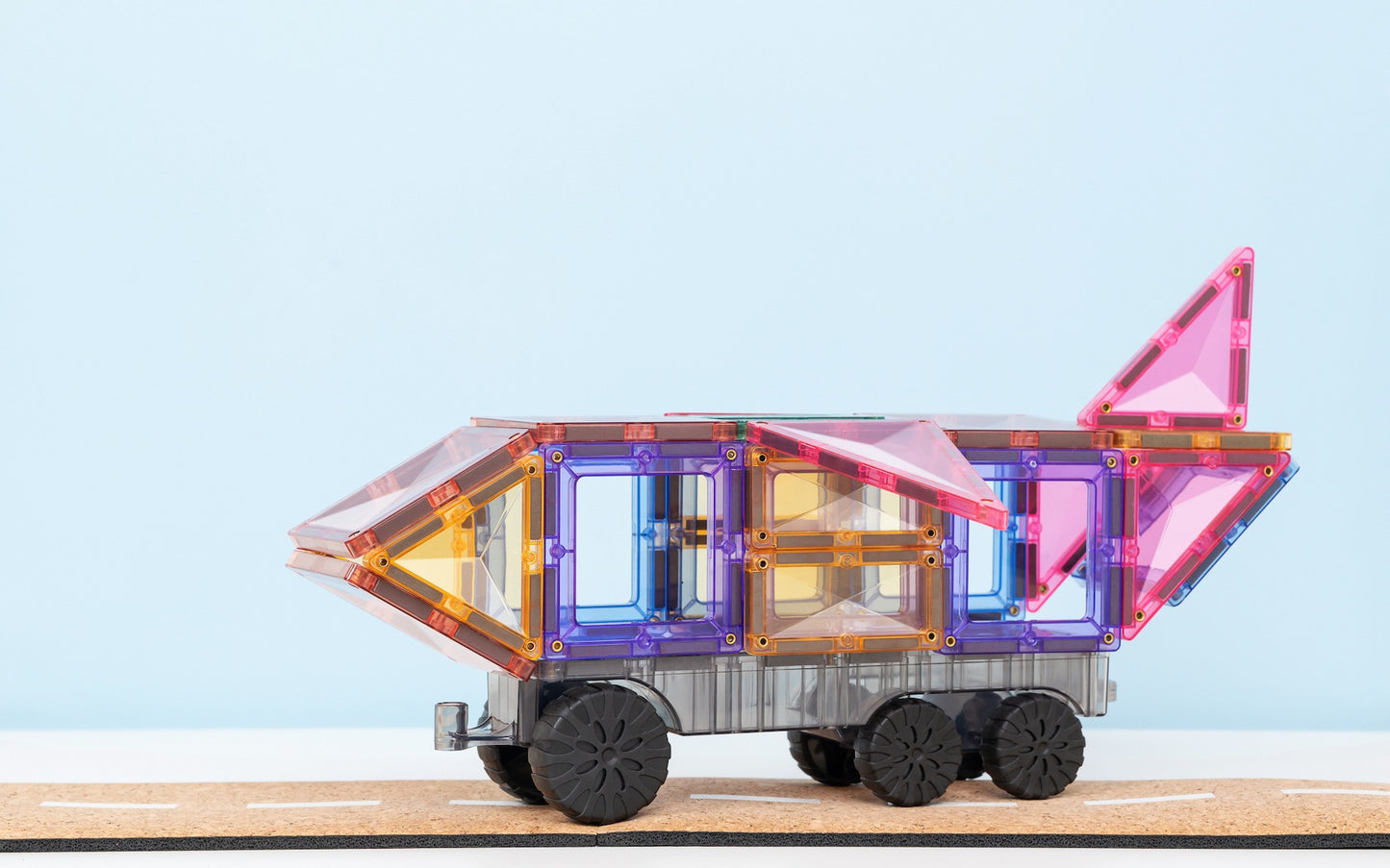 CONNETIX 50 Piece Pastel Transport Pack | Magnetic Vehicle Tiles