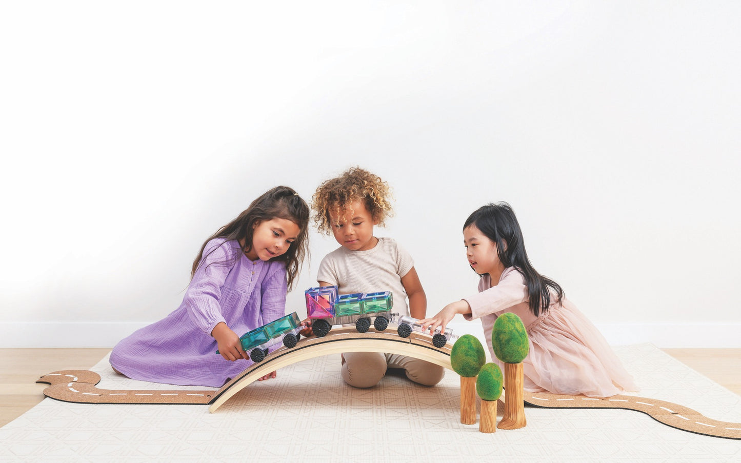 CONNETIX 50 Piece Pastel Transport Pack | Magnetic Vehicle Tiles