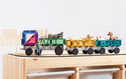 CONNETIX 50 Piece Pastel Transport Pack | Magnetic Vehicle Tiles