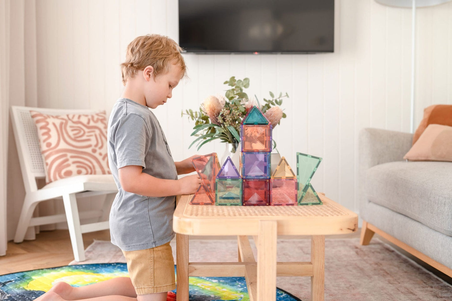 CONNETIX 64 Piece Pastel Starter Pack | Magnetic Tiles Toy