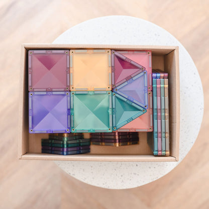 CONNETIX 64 Piece Pastel Starter Pack | Magnetic Tiles Toy