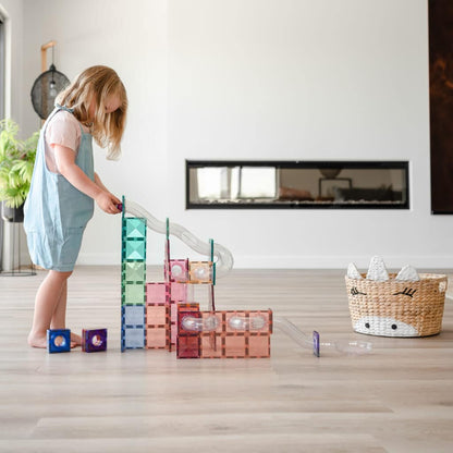 CONNETIX® 80 Piece Pastel Ball Run Expansion Pack | STEM Toy