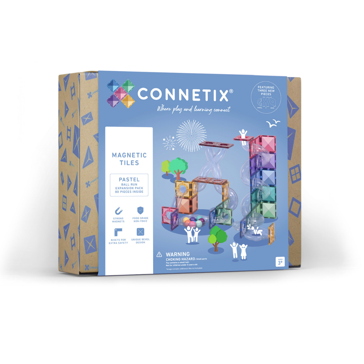 CONNETIX® 80 Piece Pastel Ball Run Expansion Pack | STEM Toy
