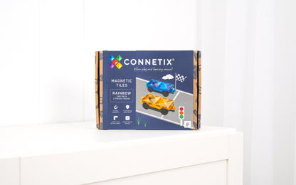 CONNETIX® 2 Piece Rainbow Car Pack | Magnetic Tile Vehicles