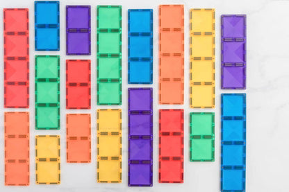 CONNETIX Rainbow Rectangle Pack 18 Piece | Magnetic Tiles