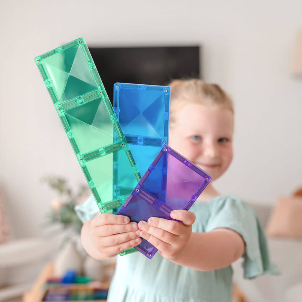 CONNETIX Rainbow Rectangle Pack 18 Piece | Magnetic Tiles