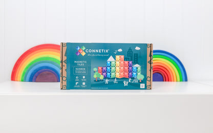 CONNETIX Rainbow Rectangle Pack 18 Piece | Magnetic Tiles