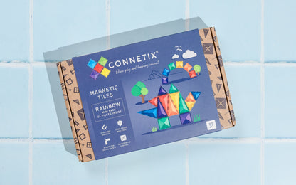 CONNETIX Rainbow Mini Pack 24pc | Magnetic Tiles for Kids 3+