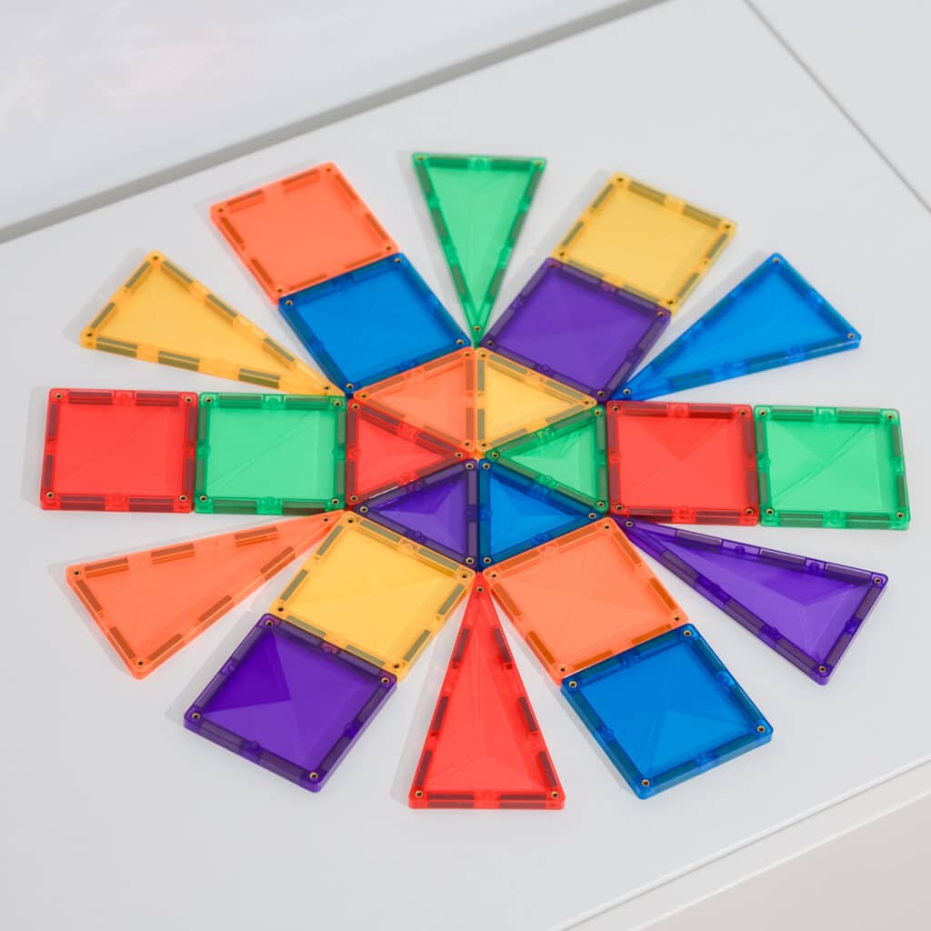 CONNETIX Rainbow Mini Pack 24pc | Magnetic Tiles for Kids 3+