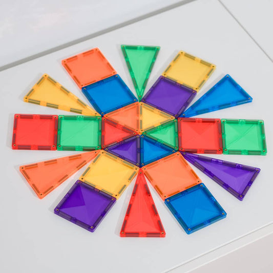 CONNETIX Rainbow Mini Pack 24pc | Magnetic Tiles for Kids 3+