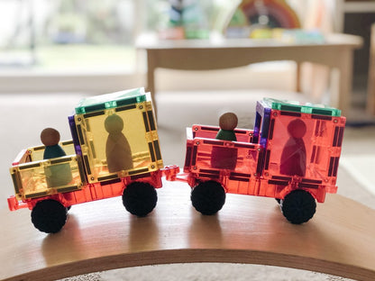 CONNETIX 24 Piece Rainbow Motion Pack | Magnetic Car Building Set