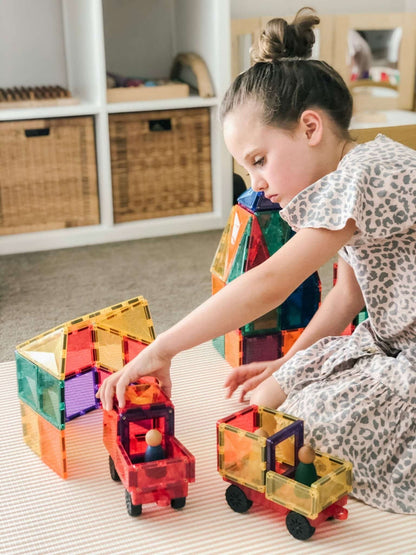 CONNETIX 24 Piece Rainbow Motion Pack | Magnetic Car Building Set