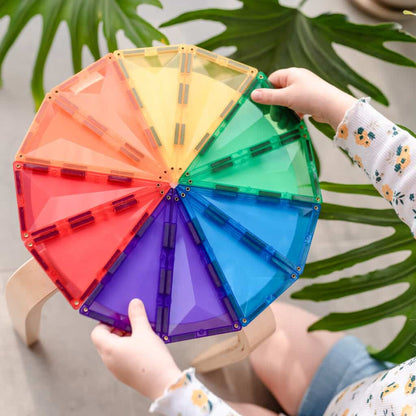 CONNETIX 30 Piece Rainbow Geometry Pack | Magnetic Tiles Toy