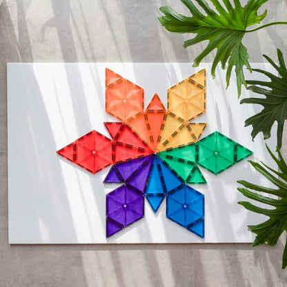 CONNETIX 30 Piece Rainbow Geometry Pack | Magnetic Tiles Toy