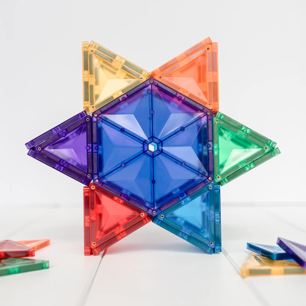 CONNETIX 30 Piece Rainbow Geometry Pack | Magnetic Tiles Toy