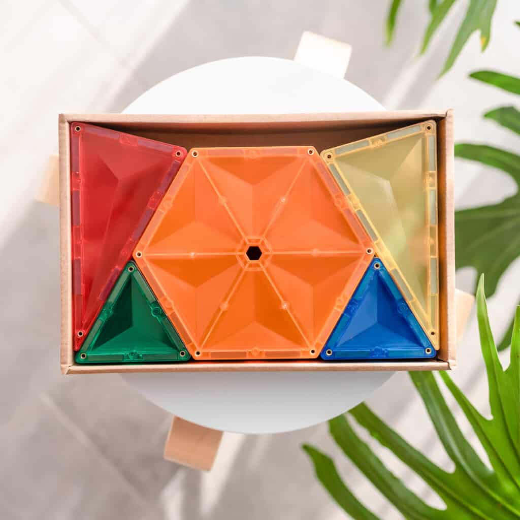 CONNETIX 30 Piece Rainbow Geometry Pack | Magnetic Tiles Toy