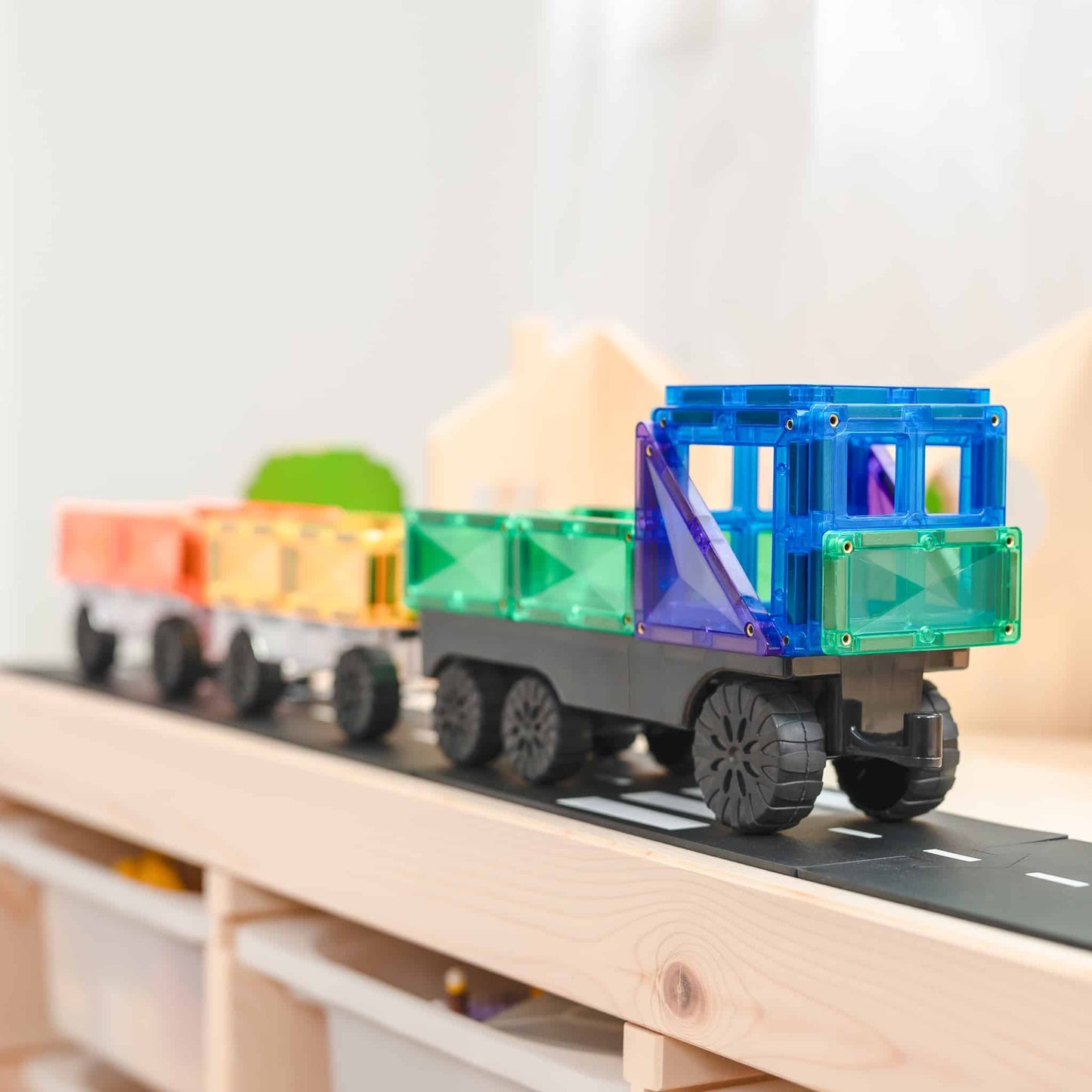 CONNETIX Rainbow Transport Pack 50pc | Magnetic Tiles for Kids