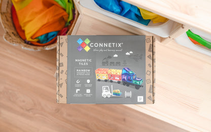 CONNETIX Rainbow Transport Pack 50pc | Magnetic Tiles for Kids