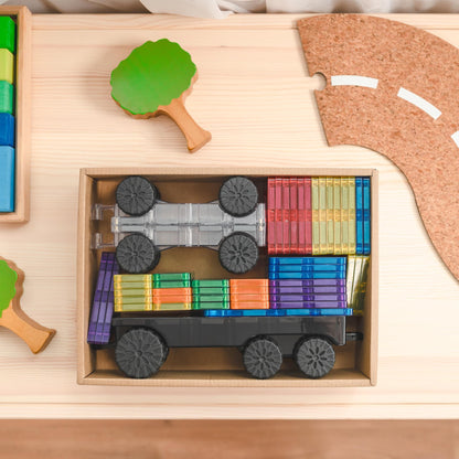 CONNETIX Rainbow Transport Pack 50pc | Magnetic Tiles for Kids