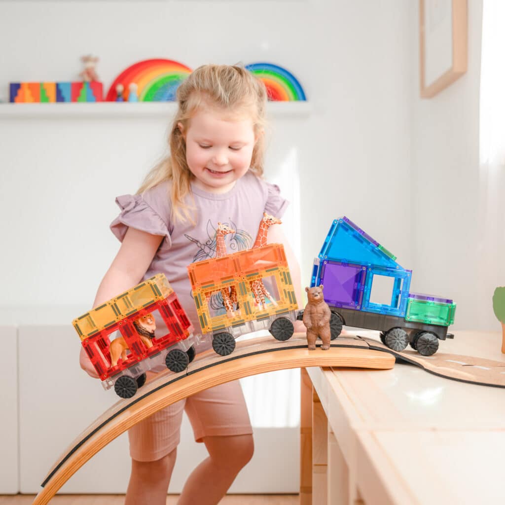 CONNETIX Rainbow Transport Pack 50pc | Magnetic Tiles for Kids