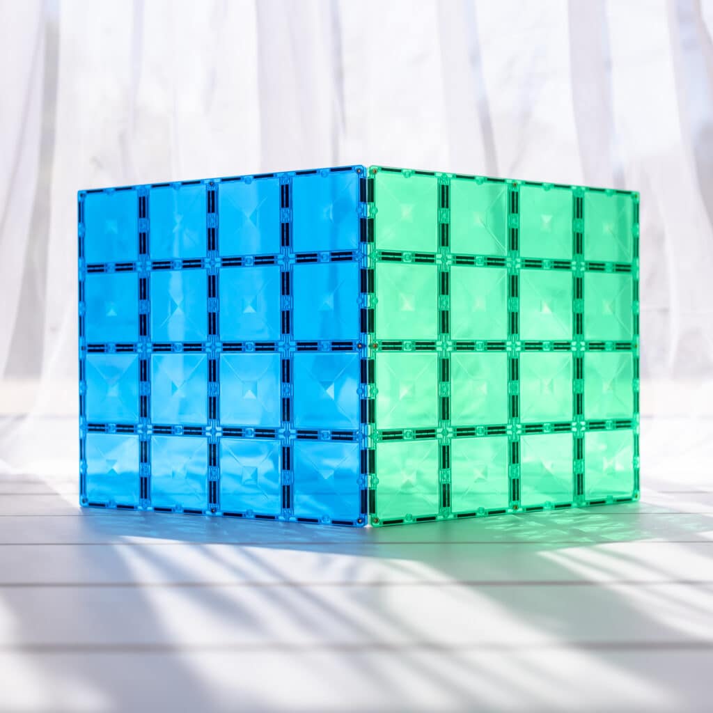 CONNETIX Blue & Green Base Plate Pack 2 Piece | Magnetic Tiles