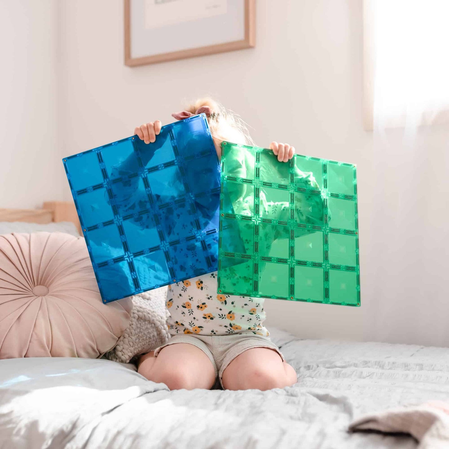 CONNETIX Blue & Green Base Plate Pack 2 Piece | Magnetic Tiles