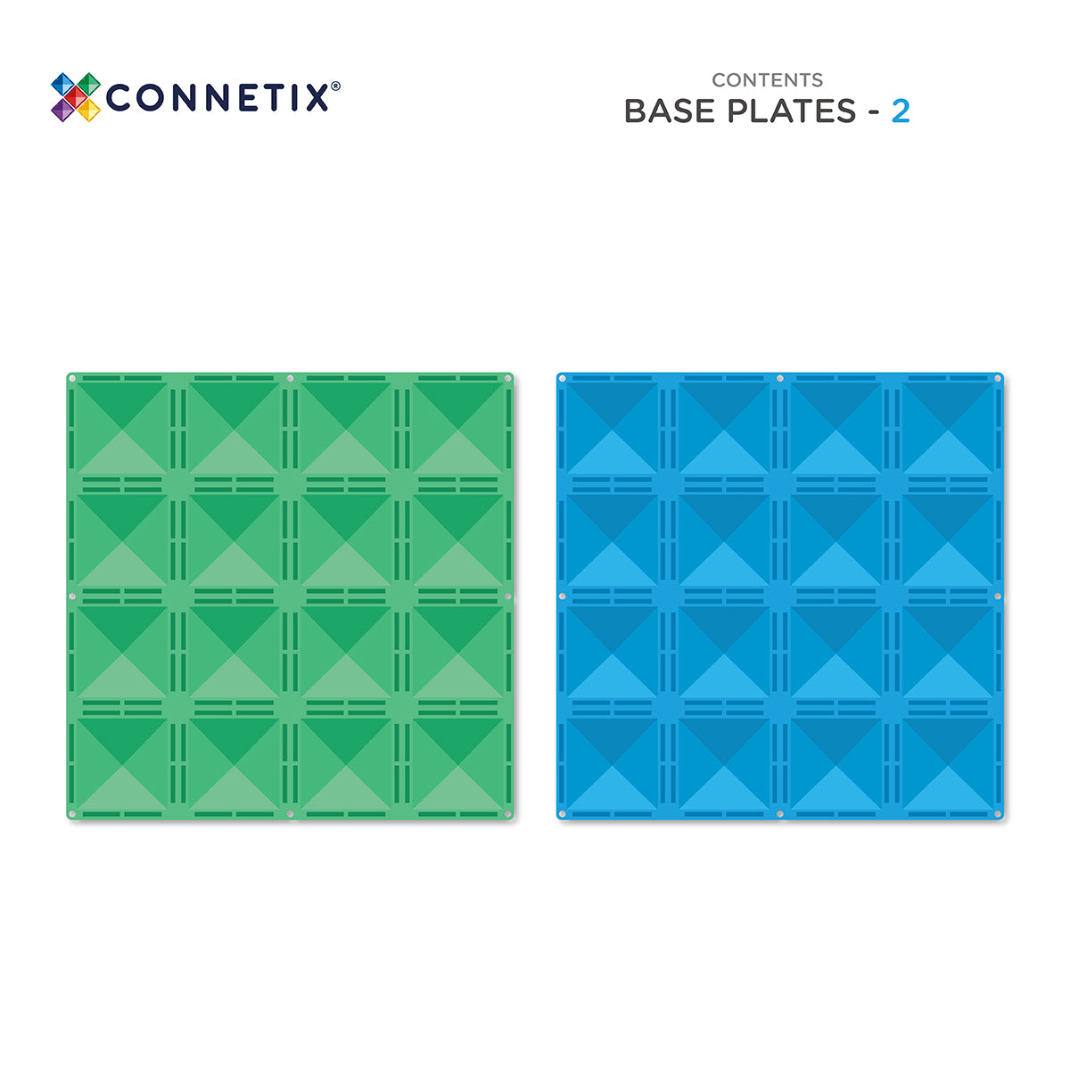 CONNETIX Blue & Green Base Plate Pack 2 Piece | Magnetic Tiles