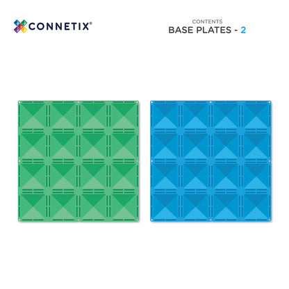 CONNETIX Blue & Green Base Plate Pack 2 Piece | Magnetic Tiles