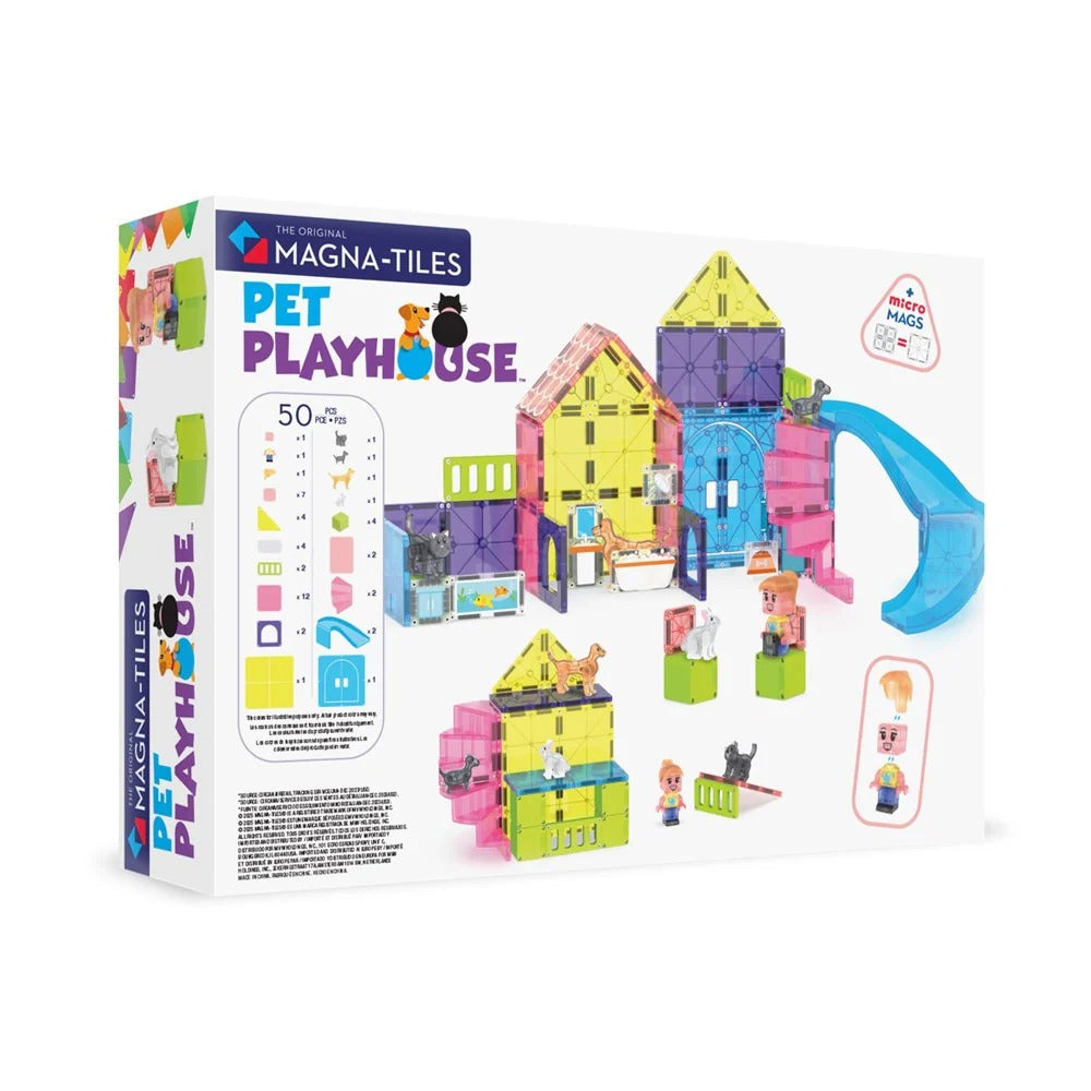 Magnetic Tiles Pet Playhouse - 50 Piece Magnetic Building Set